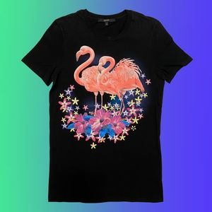 GUCCI Men’s Flamingos Print Black T-Shirt